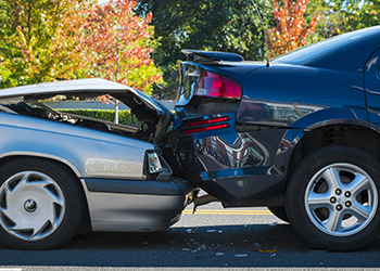 A collision between two cars