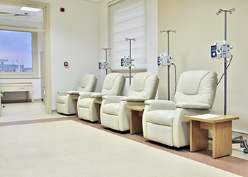 An empty chemotherapy room